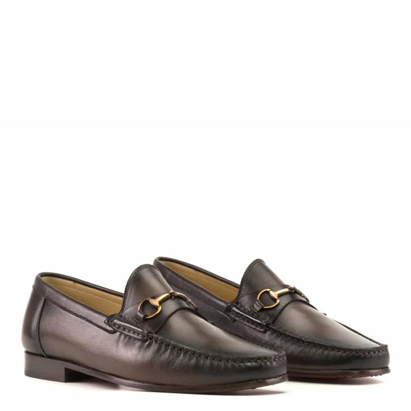 Men Solid Leather Formal Loafers