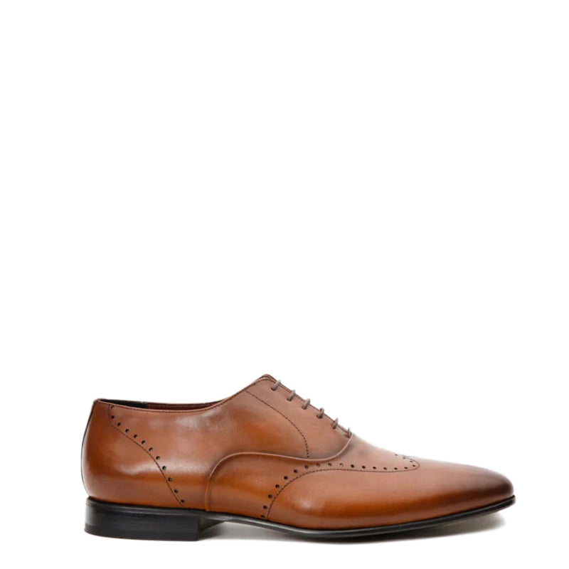 Brown Leather Wingtip Men Shoe