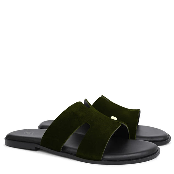 Suede H Style Slip On - Green