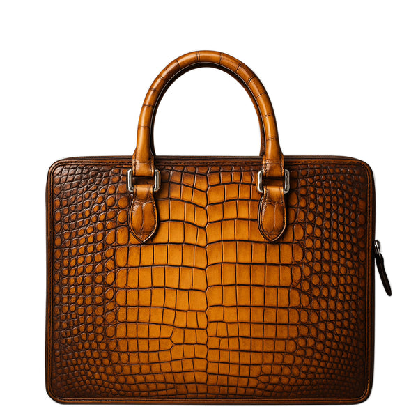 Men s Original Luxury Crocodile Leather Briefcase Bag