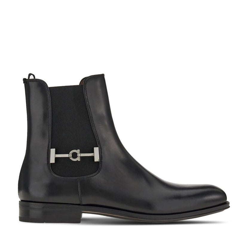 Squared-toe Buckle Ankle Boots