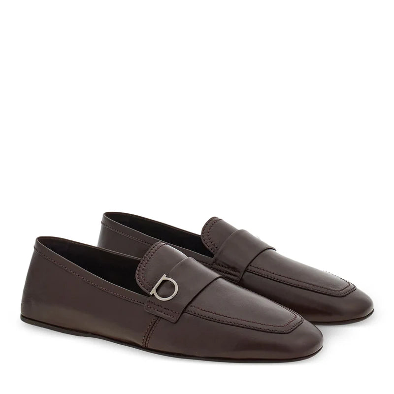 Olive Plaque Leather Loafers