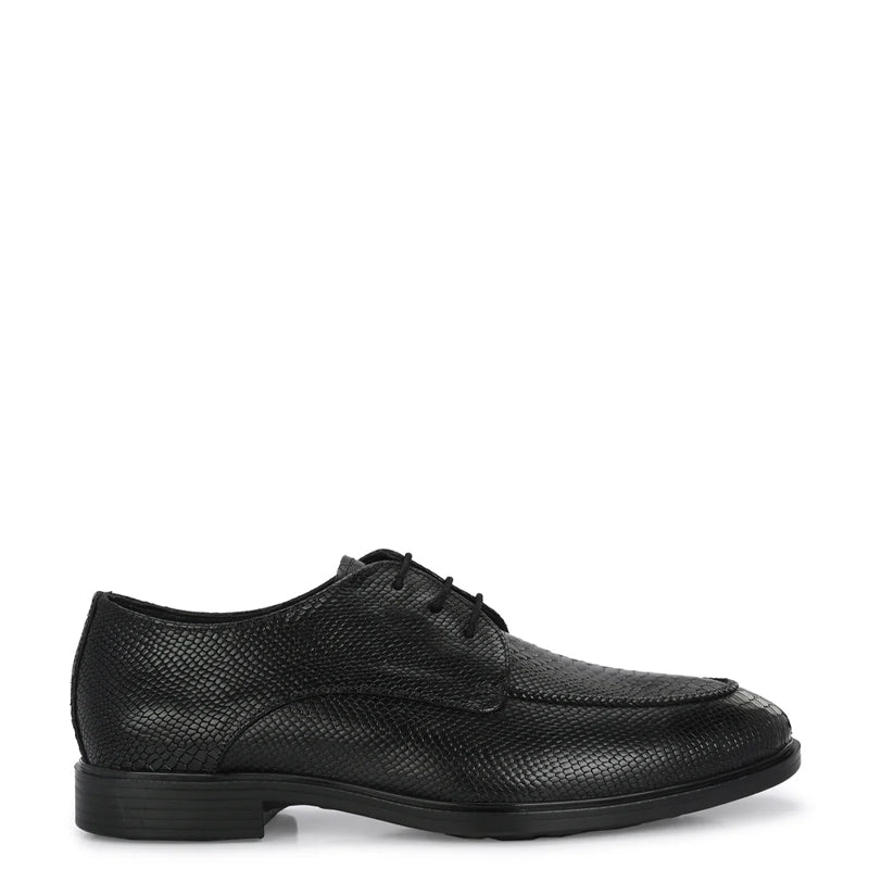 Men Textured Leather Formal Derby Shoes