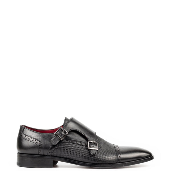 Handmade Polished Shiny Leather Stylish Double Monk Shoe