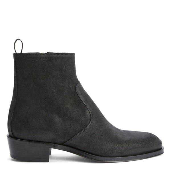 Suede Leather Side Zip Ankle Boots For Men