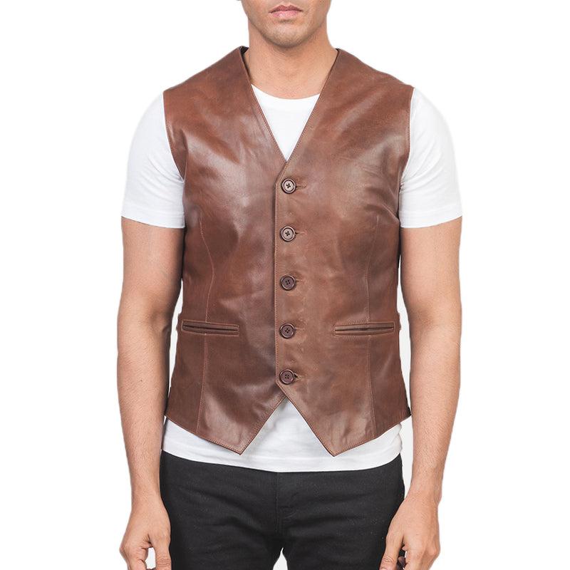 Auden Leather Vest For Men