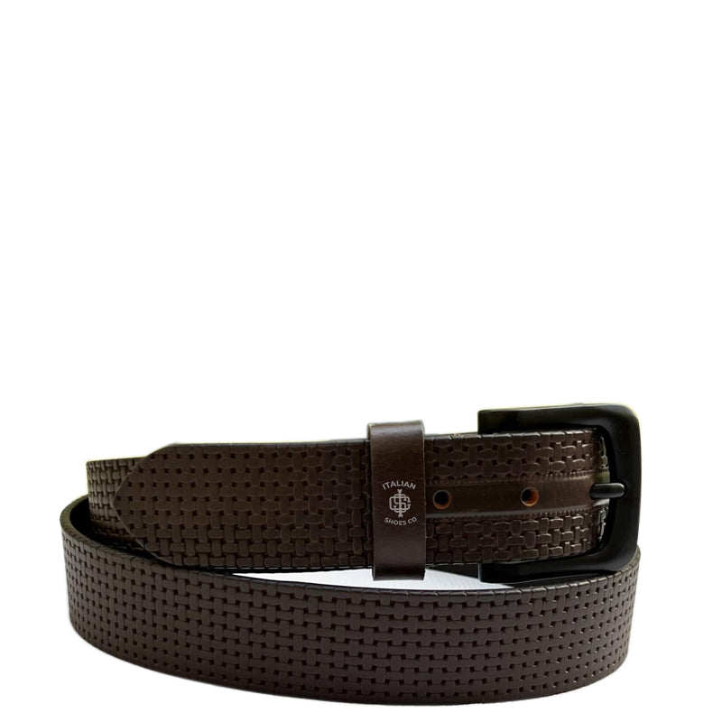 Strutturato Controllo Brown Leather Belt