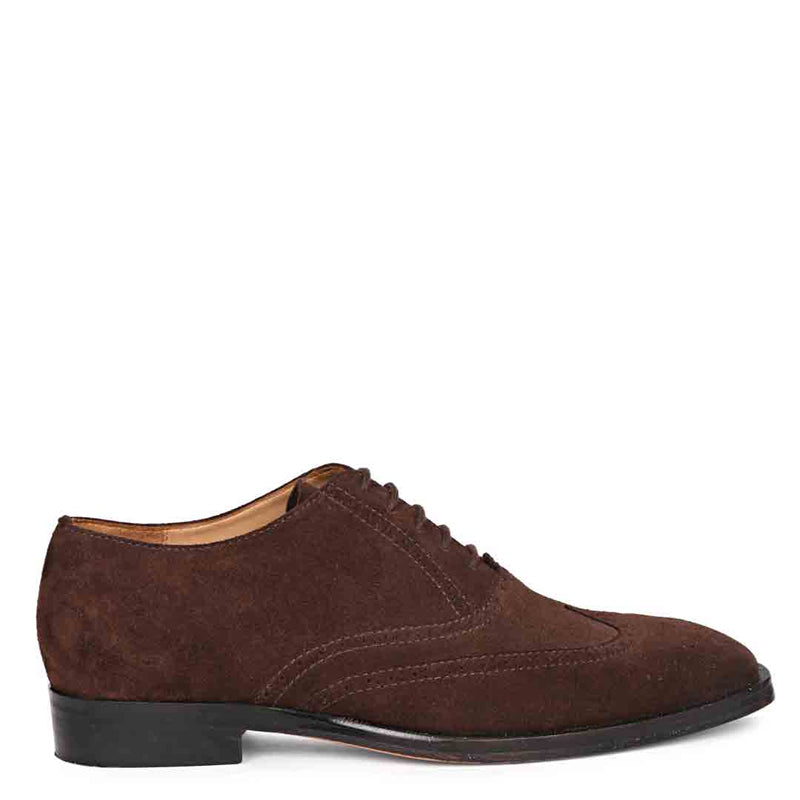 Leather Square Toe Lace Up Wingtip Oxford Shoes