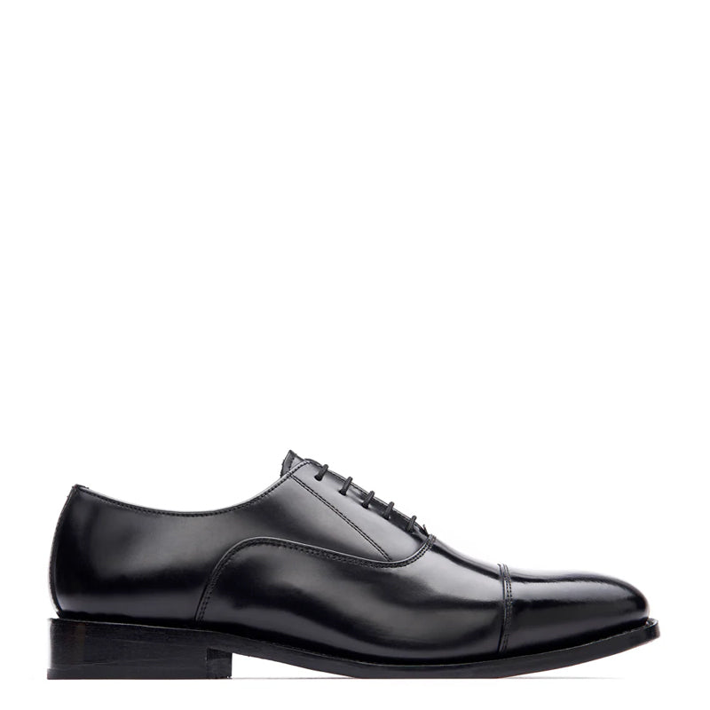 Men Lace-Up Shiny Leather Oxford Shoes