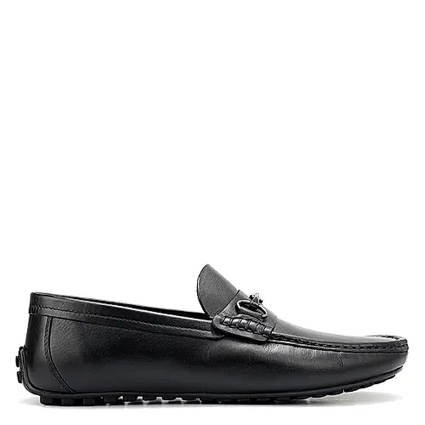 Men Solid Leather Buckled Formal Tan Loafer