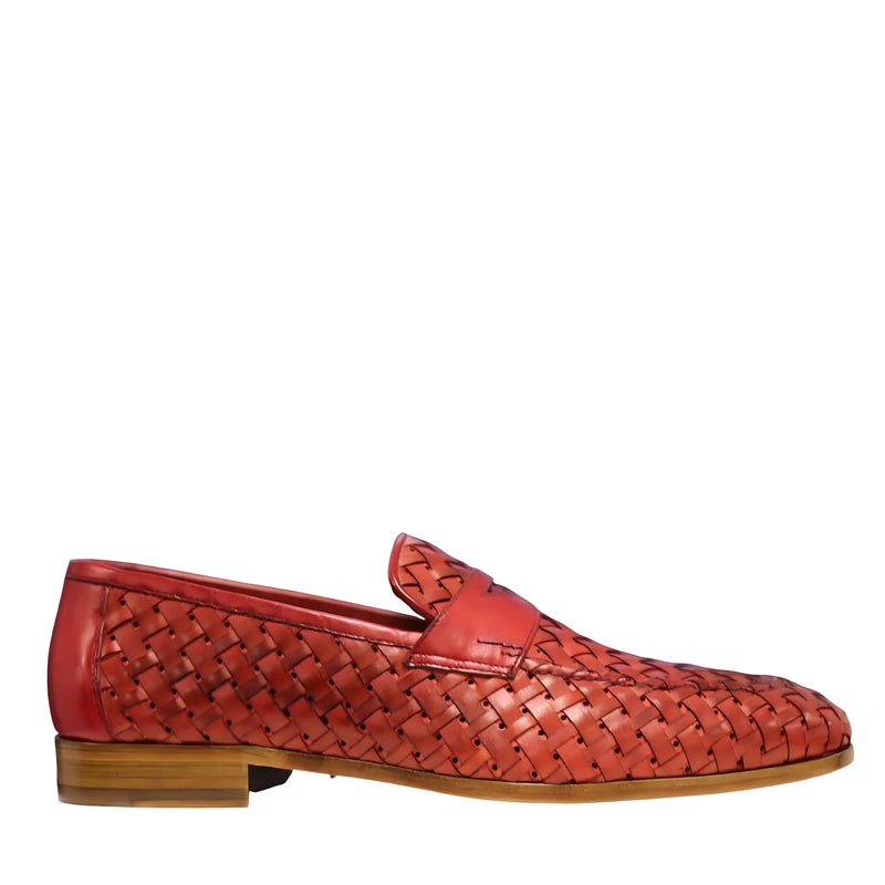 Braided Leather Penny Loafers