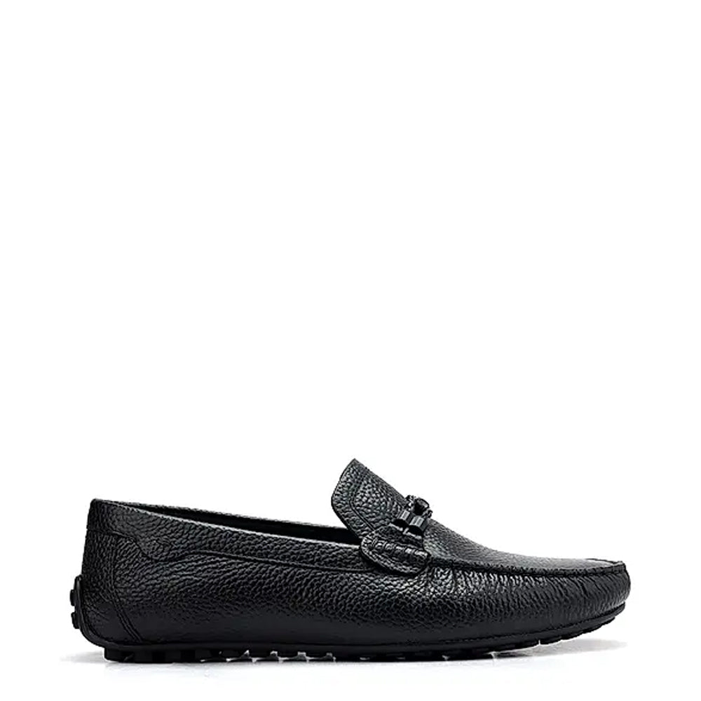 Men Textured Leather Driving Loafers