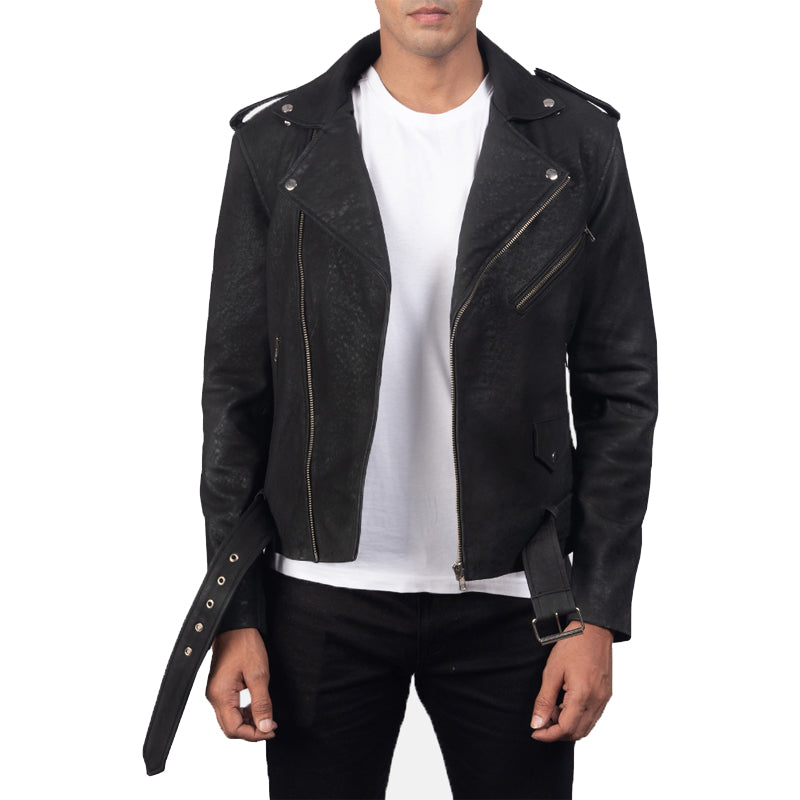 Furton Leather Biker Jacket For Men