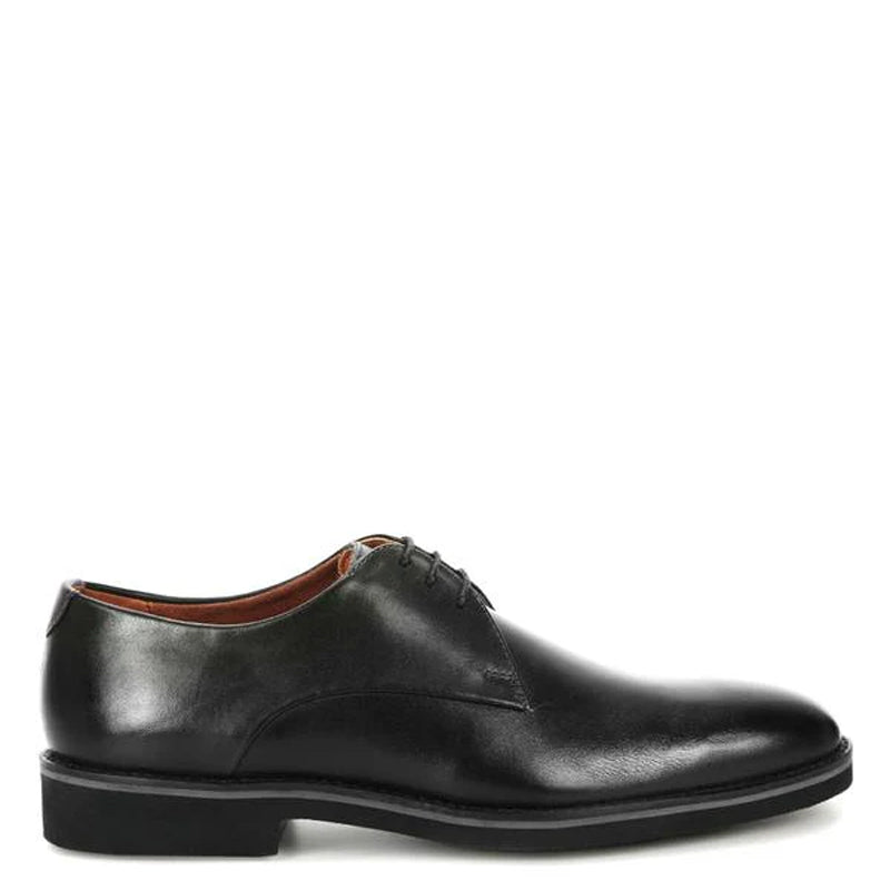 Men Plain Toe Leather Formal Derby Shoes