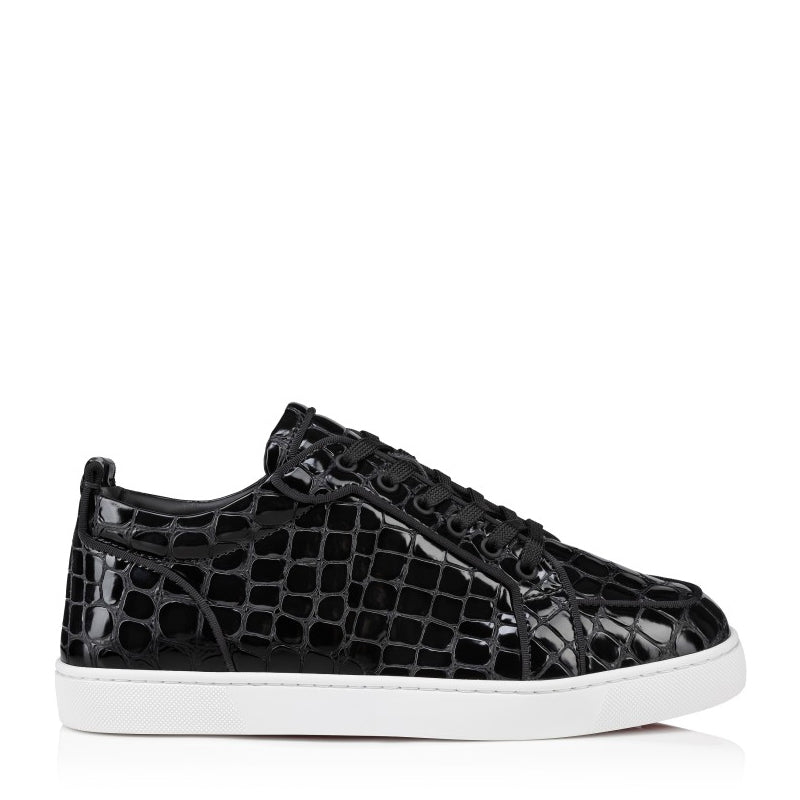 Embossed Croco Print Patent Leather Sneakers