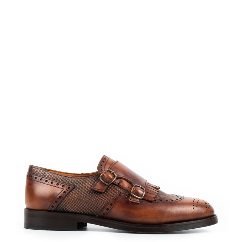 Luxury Design Leather Stylish Double Monk Shoe Black