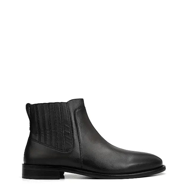 Mid Top Plain Leather Handmade Stylish Chelsea Boots