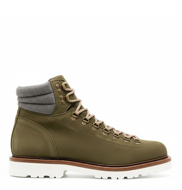 Lace up suede Ankle Boots - Olive Green