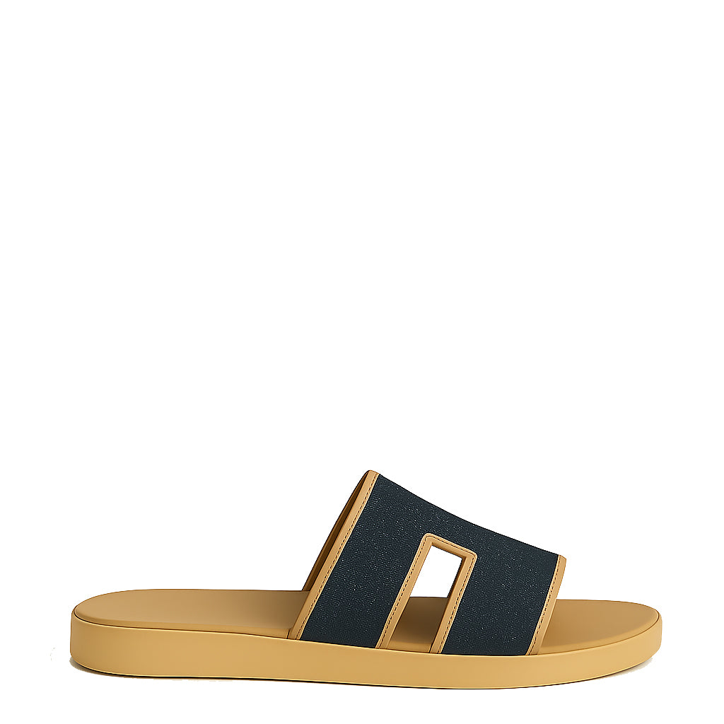 Haven Textured H Style Dual Slip-On in Canvas Blue and Brown