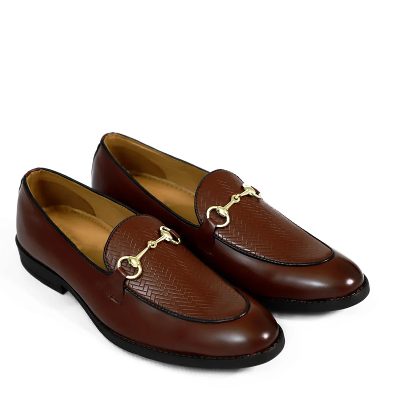 Men Slip-On Leather Horsebit Loafers