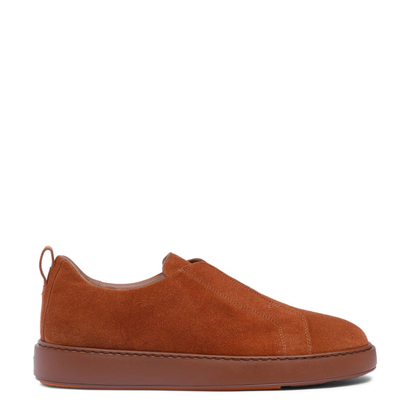 Suede Triple Stitch Slip-On Sneakers For Men - Brown