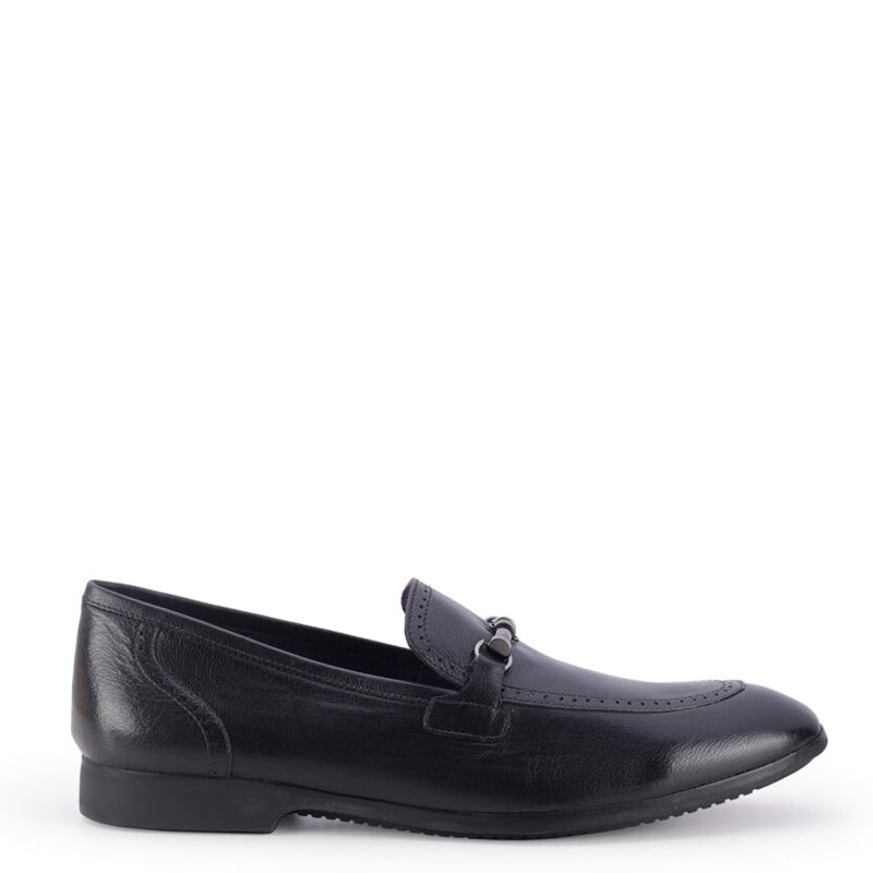 Men Textured Slip-On Leather Loafers