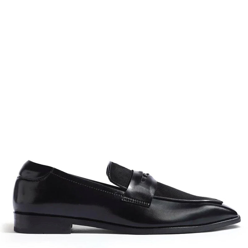 Black Penny Slip On Leather Formal Loafer