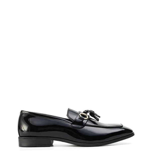 Patent Shiny Leather Horsebit Buckled Tassel Loafer