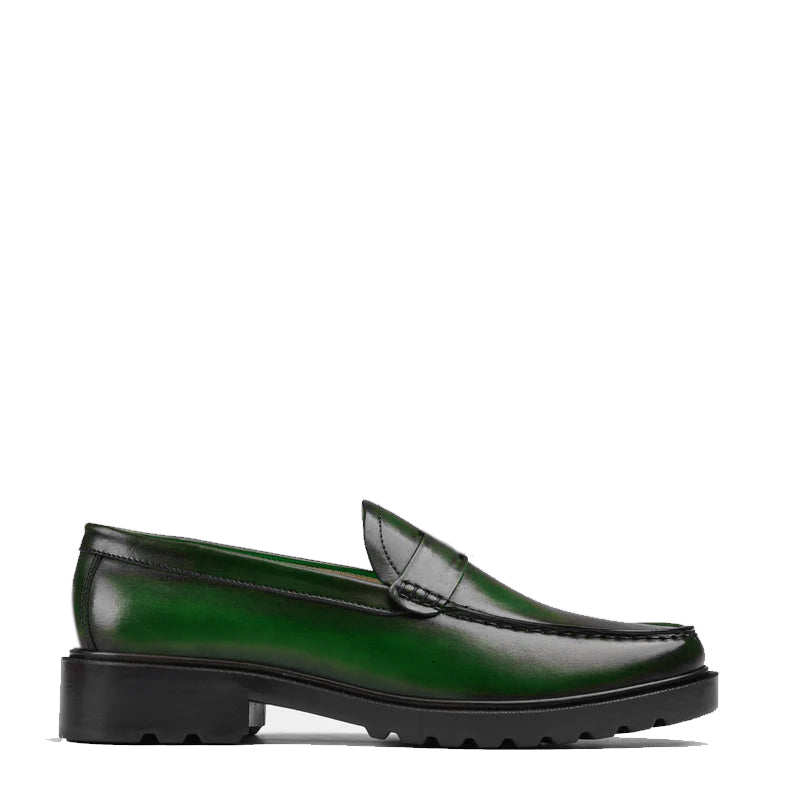 Platform Plain Loafer Shoes Black