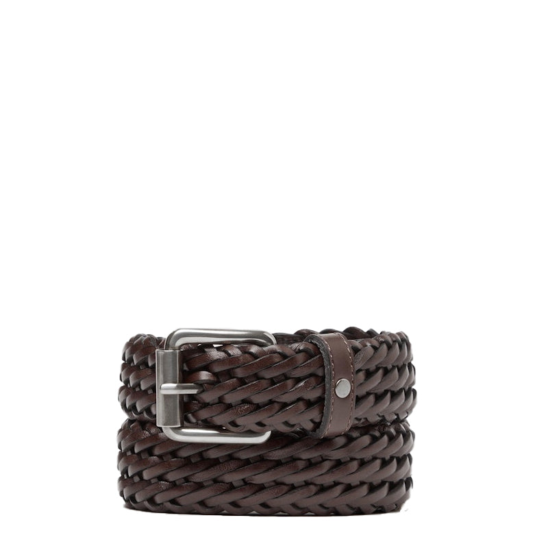 Men Pliancy Leather Braided Belt