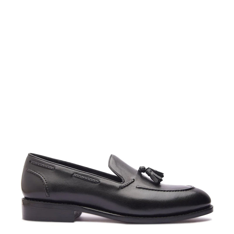 Classic Handmade Solid Leather Tassel Loafer Blue