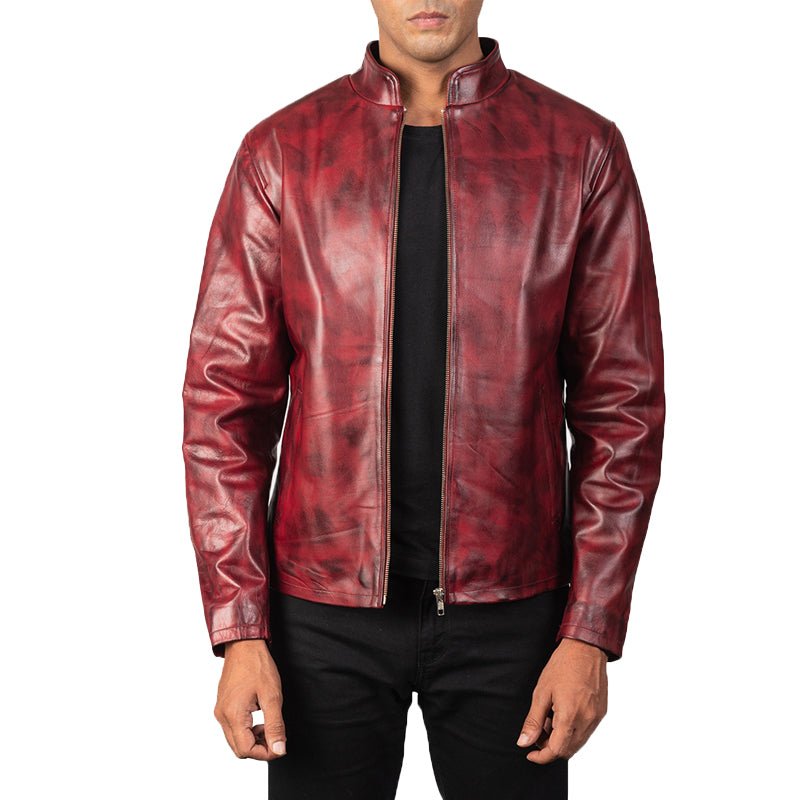 Alex Leather Biker Jacket For Men