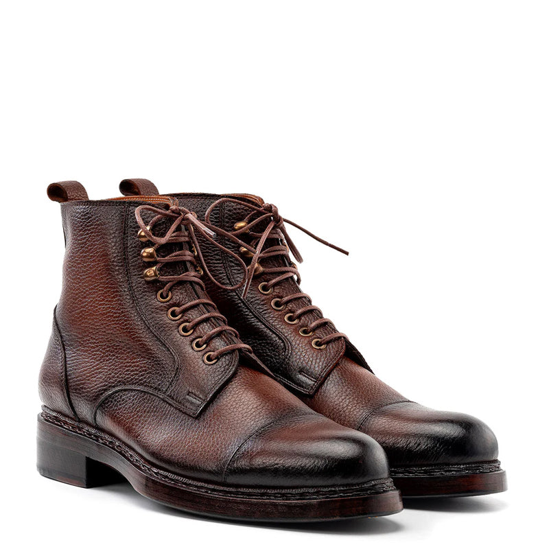 Men Custom Handmade Lace-Up Leather Ankle Boots