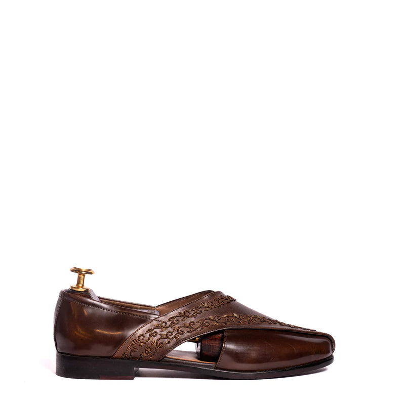 Luxury Design Cross Strap Peshawari Sandals