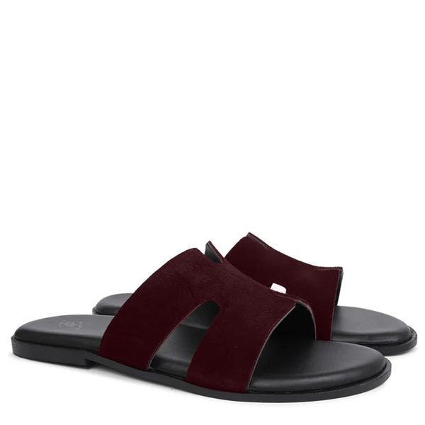 Suede H Style Slip On - Wine