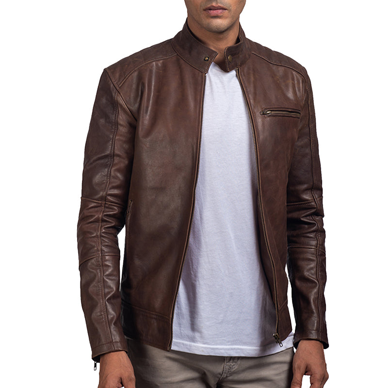 Tarron Leather Biker Jacket