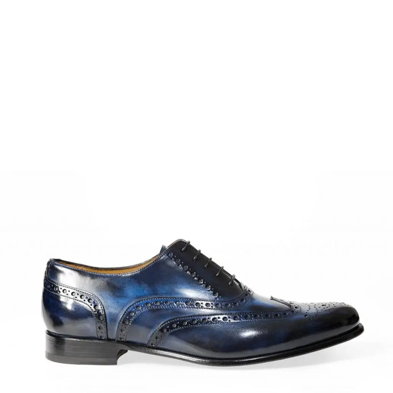 Wingtip Shiny Leather Oxford Tan Brown Shoe