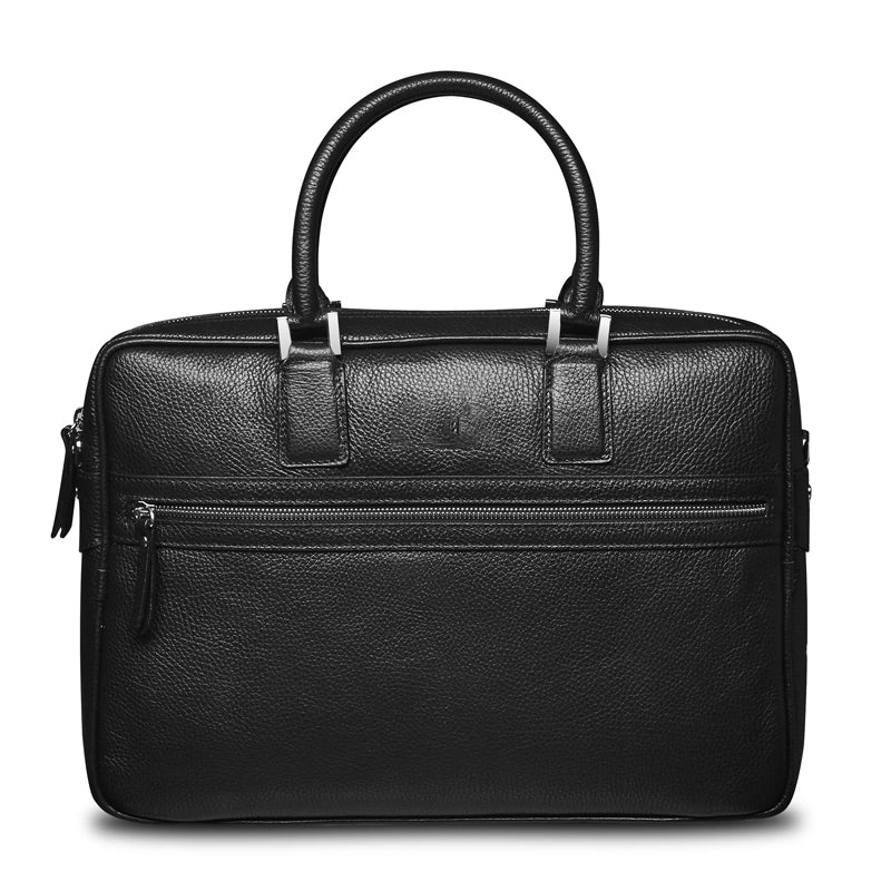 Men s Premium Leather Black Luxe Briefcase