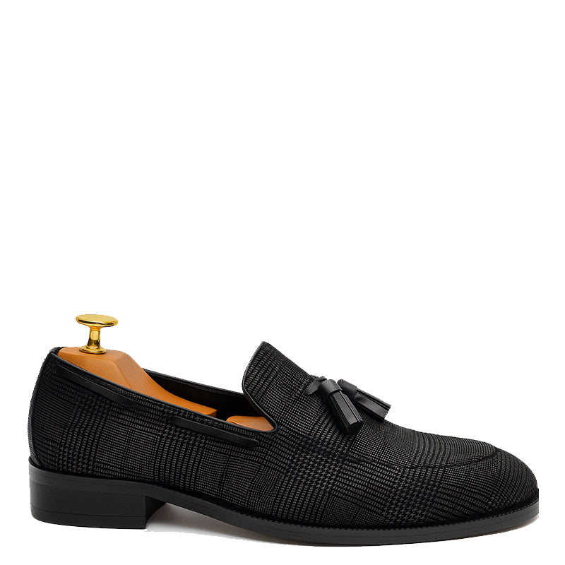 Suede Leather Solid Black Loafer For Men