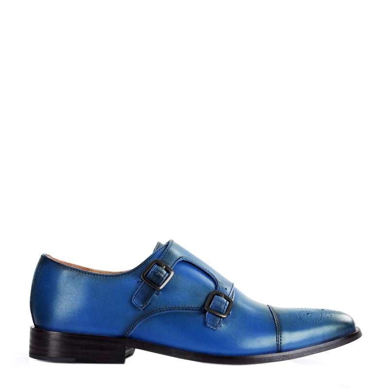 Premium ToeCap Double Monk Strap Leather Shoes