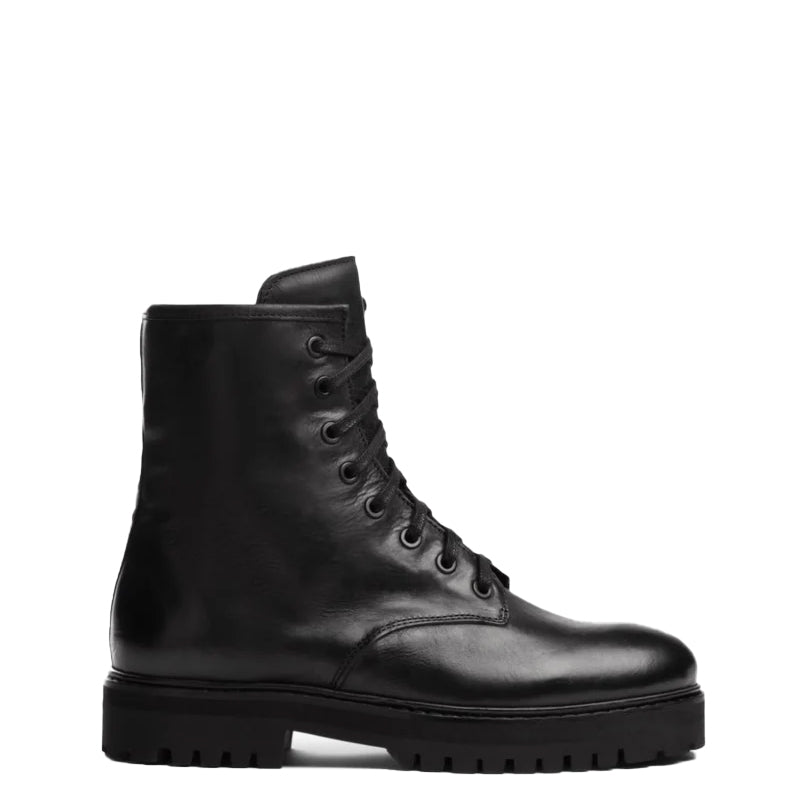 Men High-Top Leather Combat Boots