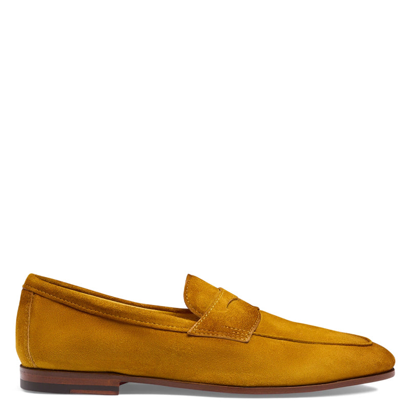 Men’s Brown Suede Penny Loafers – Classic Slip-On