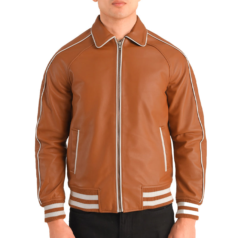 Cooper Leather Varsity Jacket For Men