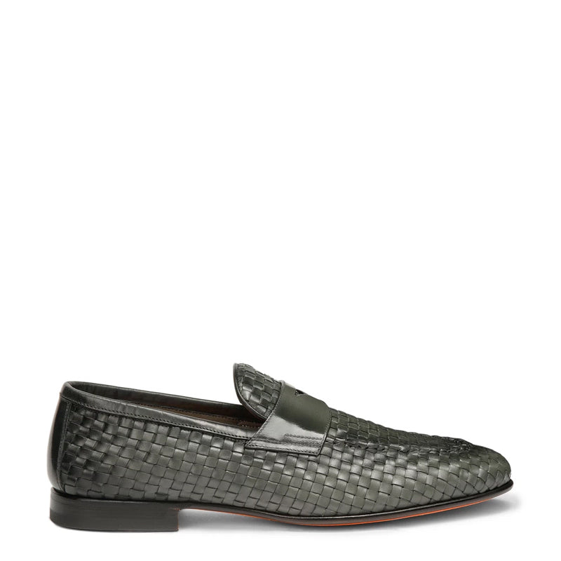 Penny Woven Shiny Leather Loafers