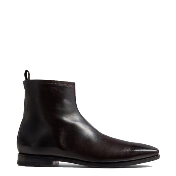 Chelsea Leather Zip up Ankle Boots - Dark Brown