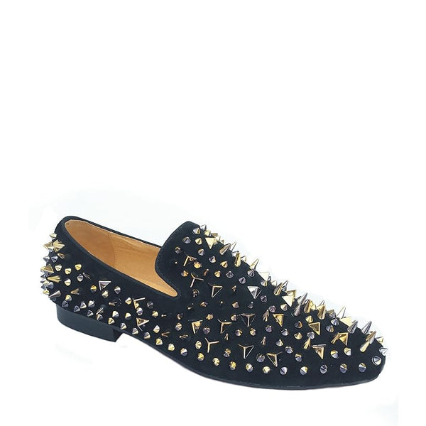 Loafer  Rhinestones Rivets Prom - Black