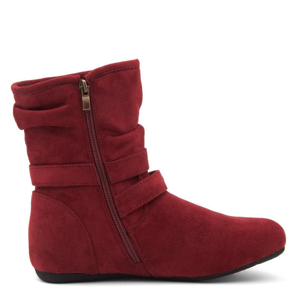 Boho Mid Calf Boot - Burgundy