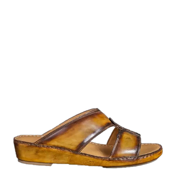 Luxury Handmade Leather Comfort Arabic Sandal - Tan