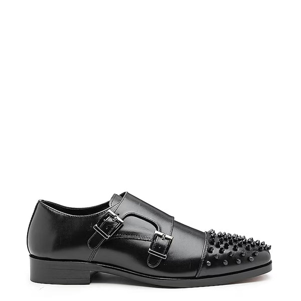 Men Solid Leather Double Monkstrap Shoe