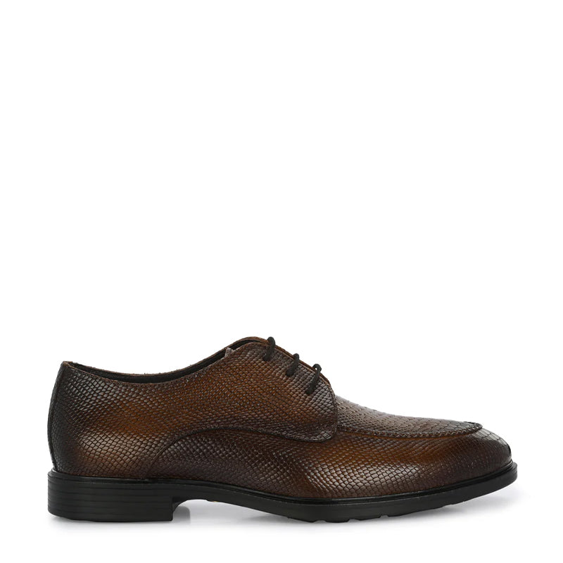 Men Textured Leather Formal Derby Shoes